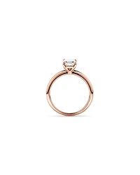 Bague de fiançailles solitaire en diamant de laboratoire TW Radiant de 1,25 carat en or rose 14 carats