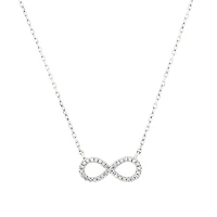 Infinity Necklace with Diamonds in Sterling Silver