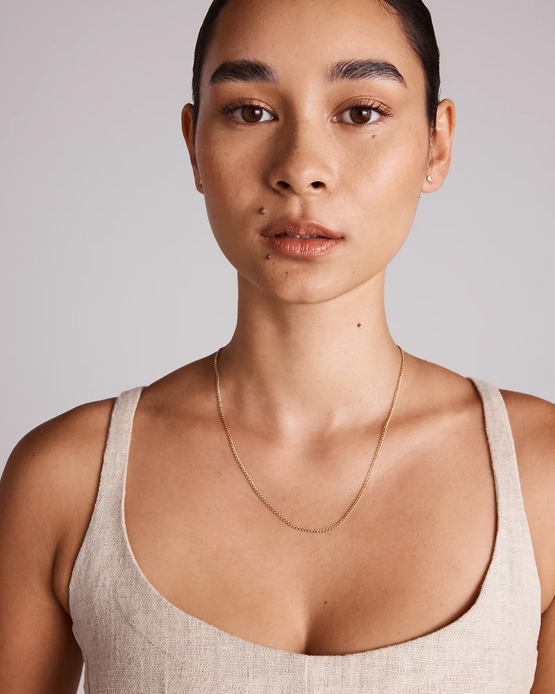 Chaîne semi-solide à maillons gourmette de 50 cm (20 po), largeur de 1,96 mm, en or jaune 10 ct