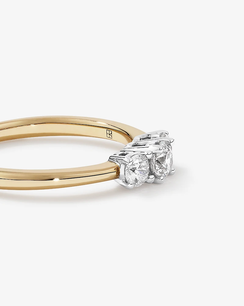 0.50 Carat TW 3 Stone Signature 101 Diamond Ring in 14kt Yellow and White Gold