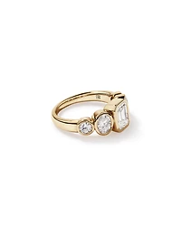 Bague de fiançailles en diamant cultivé laboratoire 5,90 carats sertie 2,90 or jaune 14