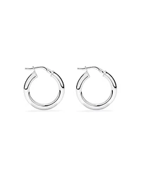 Half Round Hoop Earrings in Sterling Silver