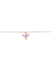 Children's Fairy Pendant with Pink Cubic Zirconia in 10kt Yellow Gold