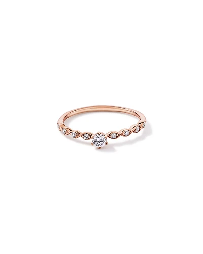 0.17TW Round Brilliant Laboratory-Grown Diamond Promise Ring 10kt Rose Gold
