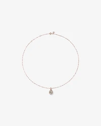 Green Amethyst & 0.20TW of Diamond Halo Pendant with Chain in 10kt Rose Gold
