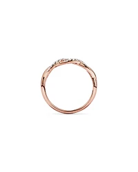 0.16TW Round Brilliant Laboratory-Grown Diamond Twist Wedding Ring 14kt Rose Gold with Rhodium