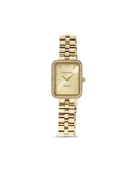 Montre féminine 0,20 carat TW à lunette diamant en acier inoxydable couleur or