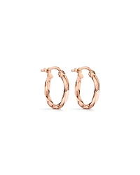 10mm Square Twist Hoop Earrings 10kt Yellow Gold