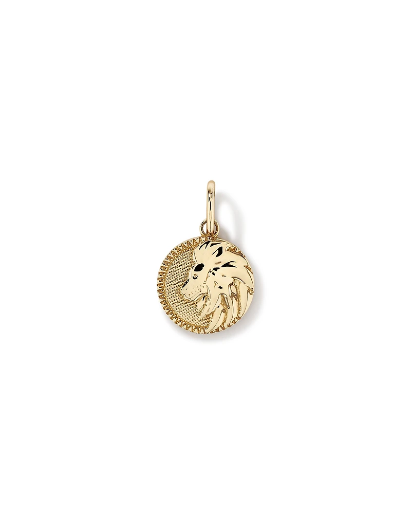 Diamond Accent Leo Zodiac Pendant in 10kt Yellow Gold
