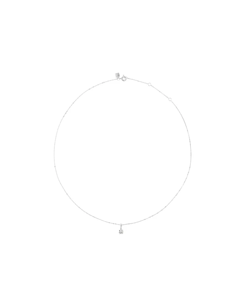 0.30 Carat TW Round Brillaint Laboratory -Grown Diamond Solitaire Pendant Necklace in 10kt White Gold