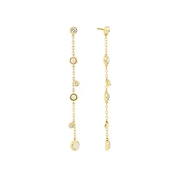 Drop Earrings with Opal & 0.15 Carat TW of Diamonds in 10kt Yellow Gold