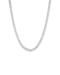 55cm (22") 7.20mm Width Bevelled Curb Chain Necklace in Sterling Silver