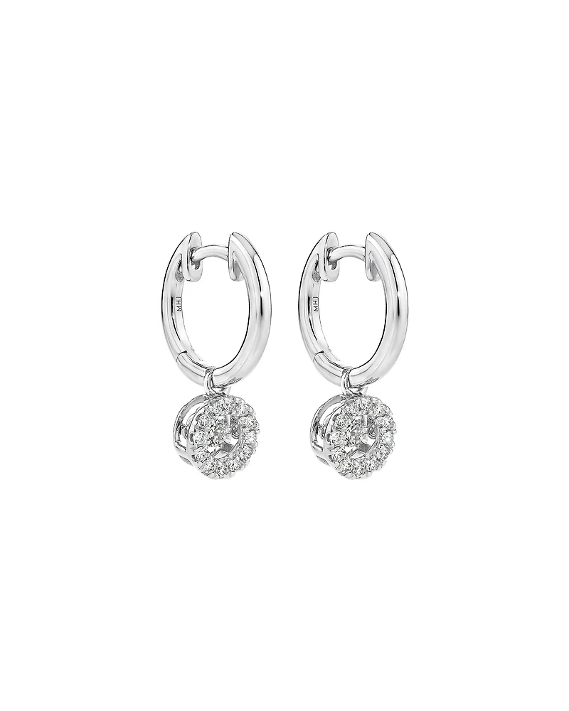Lume Lab Round Brilliant Huggie Earrings with 0.30 Carat TW of Laboratory-Grown Diamonds in Sterling Silver