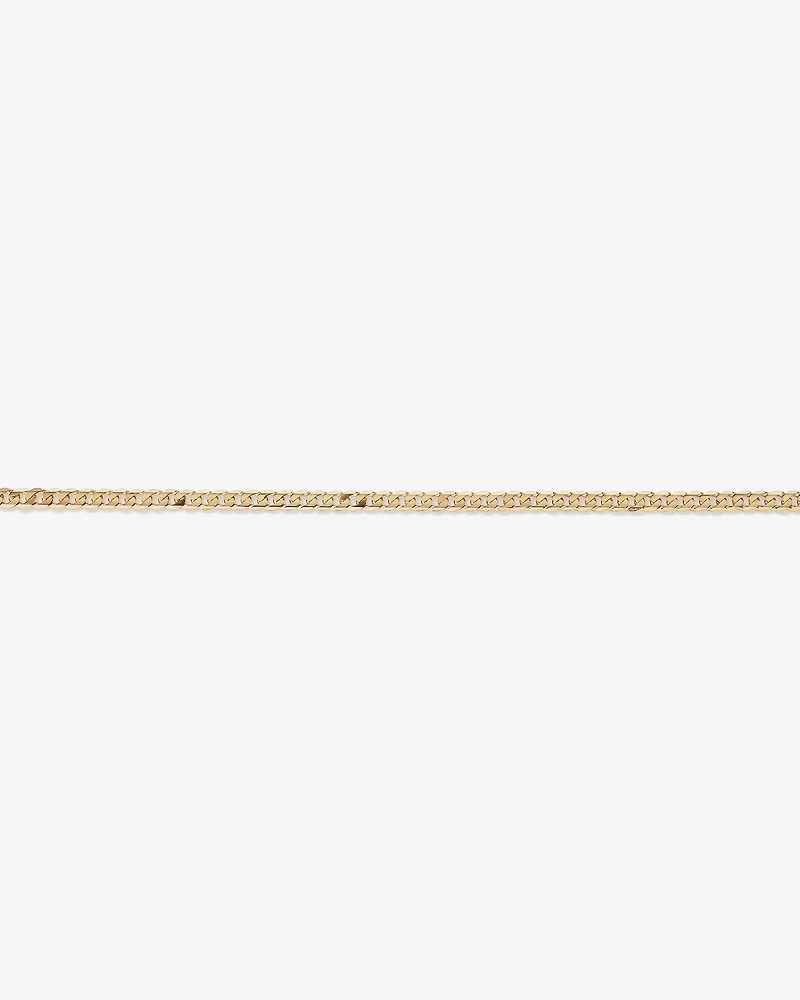 50cm (22") 3mm Width Solid Flat Bevelled Curb Chain in 10kt Yellow Gold
