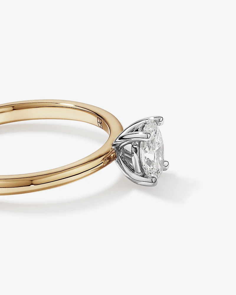 0.50 Carat TW Oval Canadian Diamond Solitaire in 18kt Yellow & White Gold