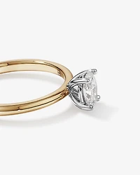 0.50 Carat TW Oval Canadian Diamond Solitaire in 18kt Yellow & White Gold