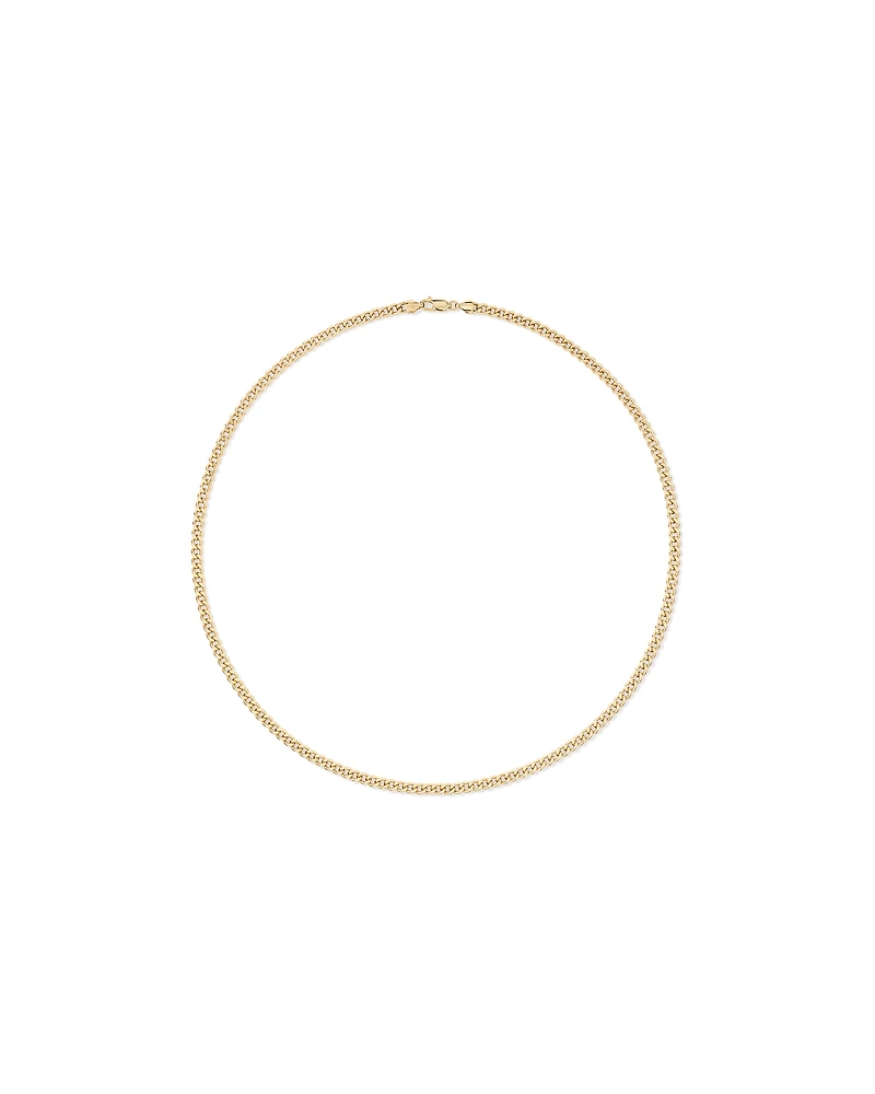 55cm (22") 4.2mm Width Semi Solid Diamond Cut Curb Chain in 10kt Yellow Gold