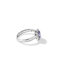Tanzanite & 0.15TW of Diamond Halo Ring 10kt Gold