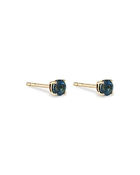 Stud Earrings with London Blue Topaz in 10kt Yellow Gold
