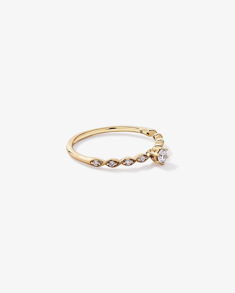 0.17TW Round Brilliant Laboratory-Grown Diamond Promise Ring 10kt Gold