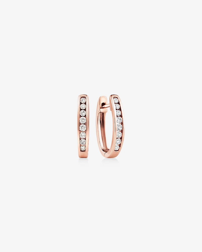 Huggie Earrings with 0.25 Carat TW of Diamonds 10kt Rose Gold