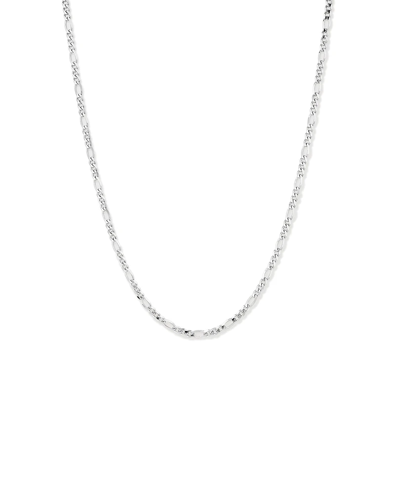Collier à chaîne Figaro de 55 cm (22 po) et 3,75 mm de largeur en argent sterling