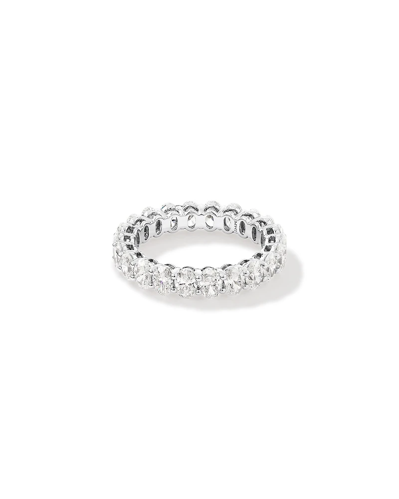 3.15 Carat TW Oval Laboratory-Grown Diamond Eternity Ring in 14kt White Gold