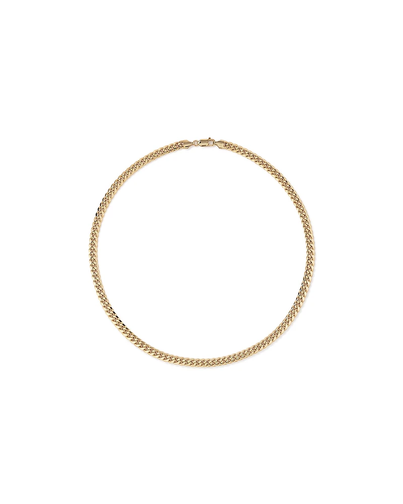 50cm (20") 6.15mm Width Semi Solid Miami Curb Chain in 10kt Yellow Gold