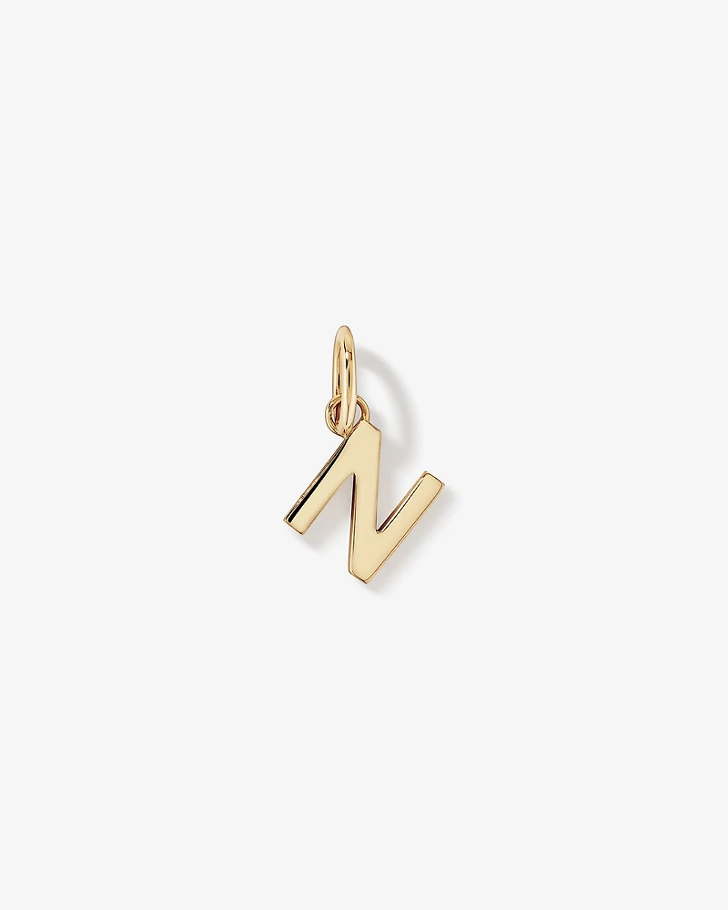 Letter N Initial Pendant in 10kt Yellow Gold