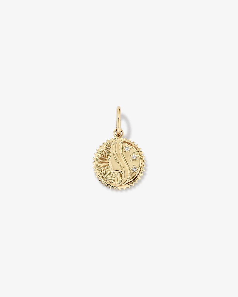 Diamond Accent Virgo Zodiac Pendant in 10kt Yellow Gold