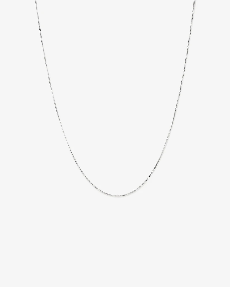 55cm (22") 1-1.5mm Width Fine Curb Chain Necklace in Sterling Silver