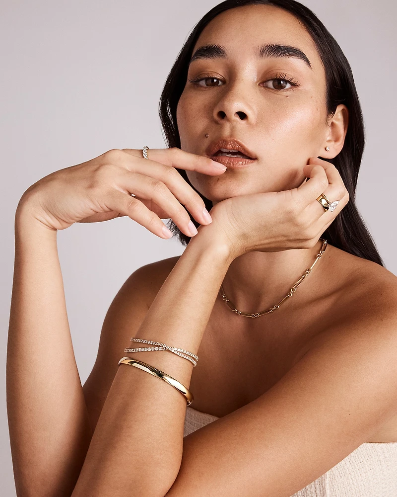 Chaîne de maillons papierclip 3 et 1 de 5,00 mm de large en or jaune 10 carats