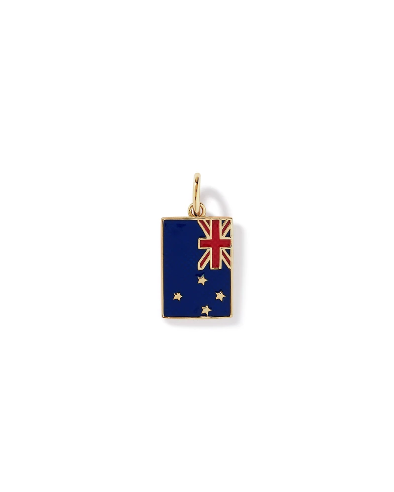 Pendentif du drapeau de la Nouvelle-Zélande en vermeil 18Kt