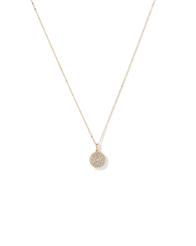 0.25 Carat TW Diamond Round Cluster Pendant with Halo in 10kt Yellow Gold