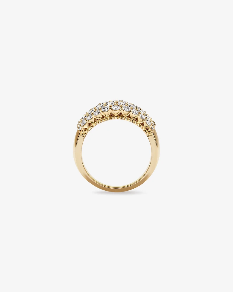 Bague à grappe diamantée Lab 2.00TW en or 10 carats