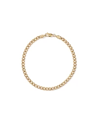 19cm (20") 3.75mm Width Semi Solid Diamond Cut Curb Bracelet in 10kt Yellow Gold