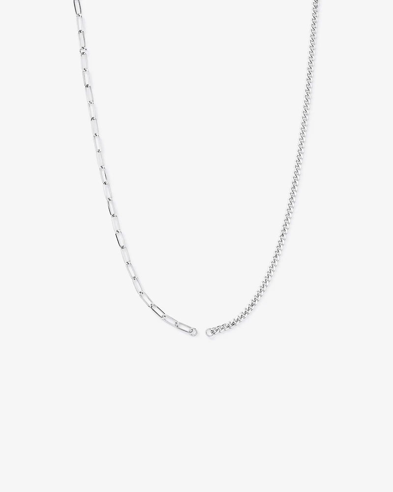 Trombone et collier en maillon de curb en argent sterling