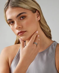 Bubble Ring with Emerald & 0.50 Carat TW of Diamonds in 14kt White Gold