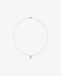 Children's Fairy Pendant with Pink Cubic Zirconia in 10kt Yellow Gold