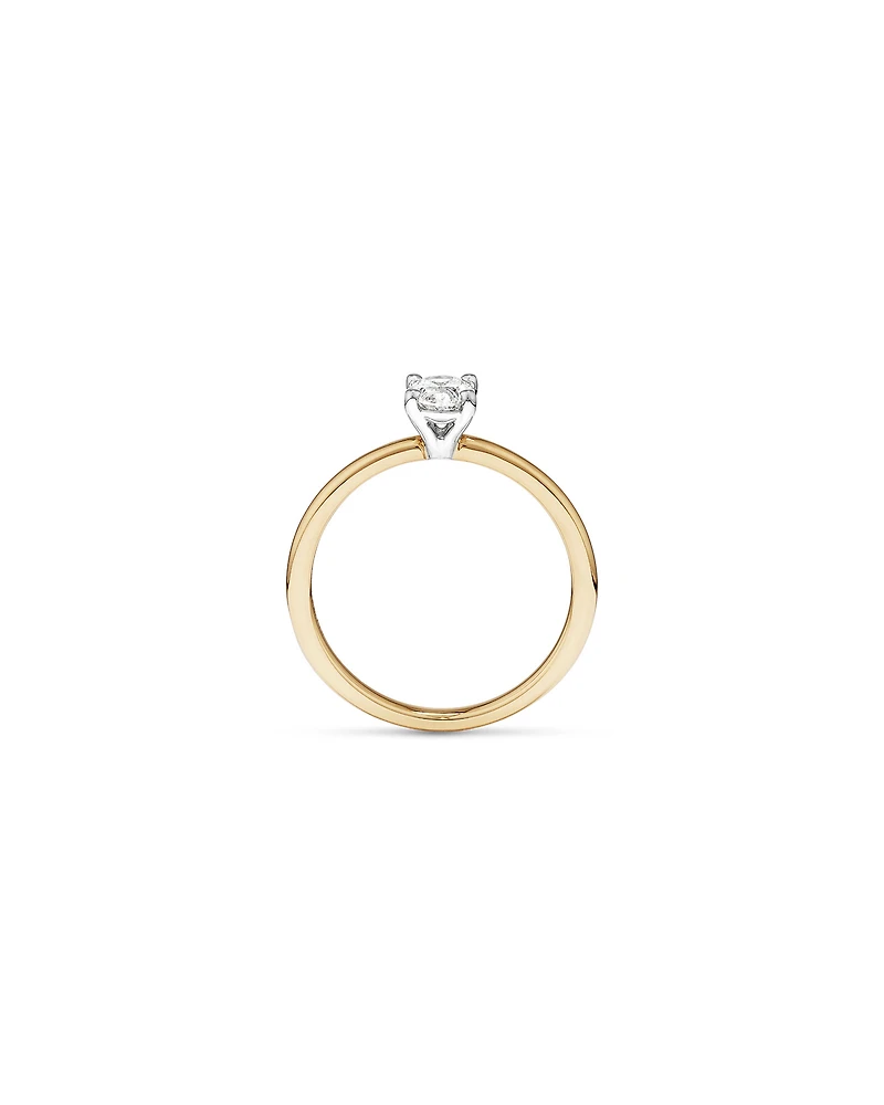 0.50 Carat TW Certified Oval Solitaire Engagement Ring in 18kt Yellow & White Gold