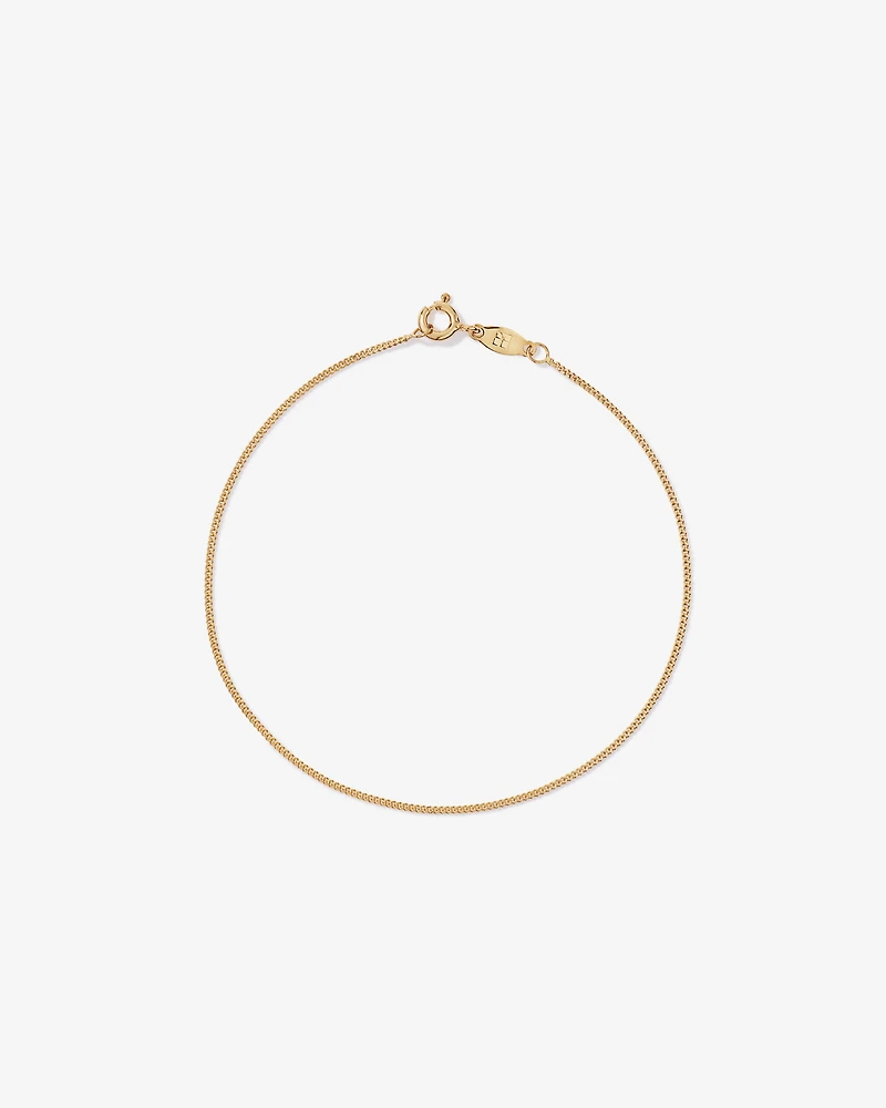 23cm (17") 1.05mm Width Solid Diamond Cut Curb Bracelet in 10kt Yellow Gold