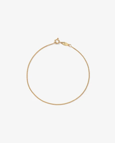 23cm (17") 1.05mm Width Solid Diamond Cut Curb Bracelet in 10kt Yellow Gold