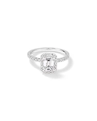 1.78 Carat TW Emerald Cut Laboratory-Grown Diamond Halo Engagement Ring 14kt White Gold