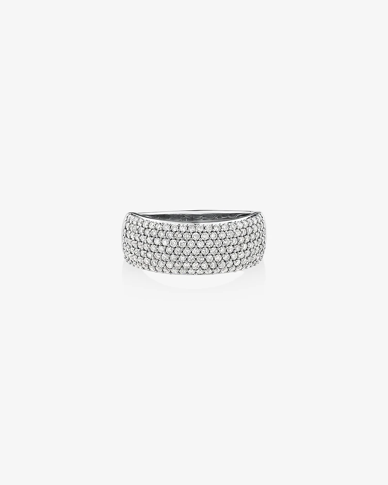 Diamond Pave Ring with 1.00 Carat TW Diamond in 10kt White Gold