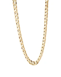 55cm (22") 13mm Width Solid Flat Bevelled Curb Chain in 10kt Yellow Gold