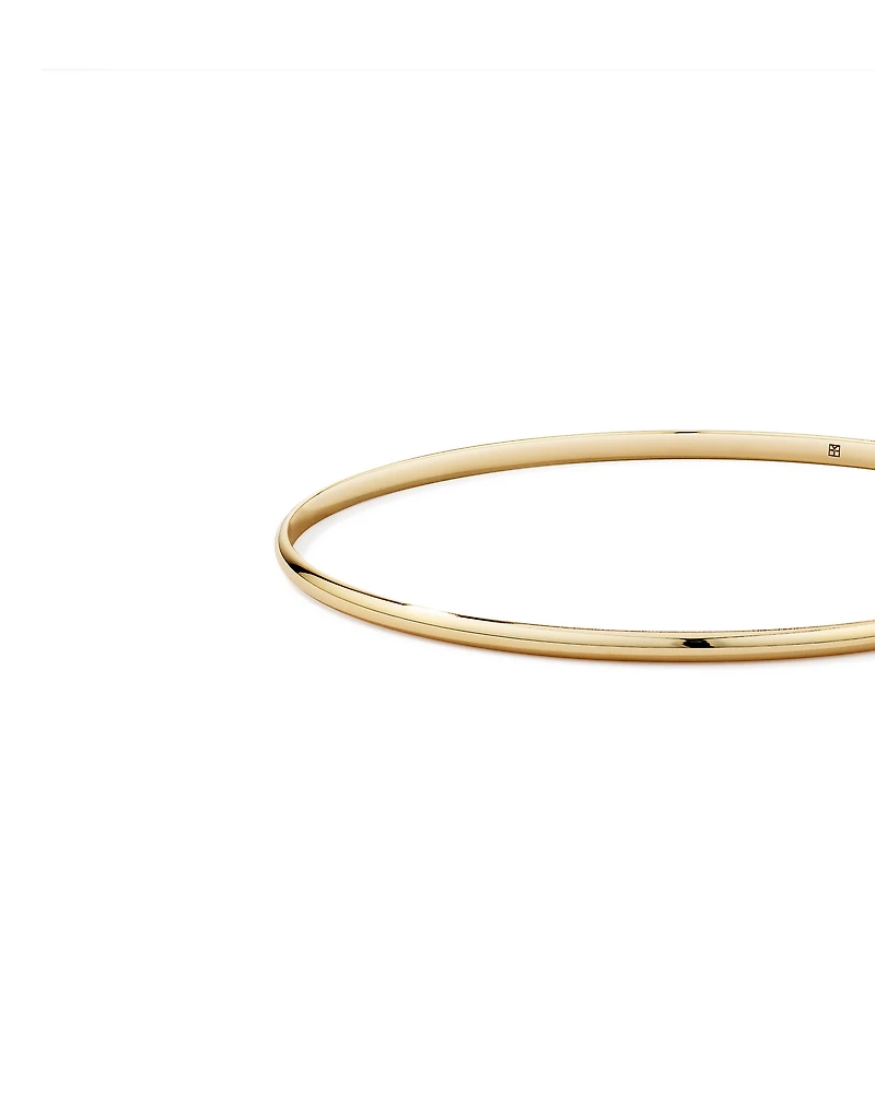 65mm (2.5") 2.3mm Width Solid Oval Bangle in 10kt Yellow Gold