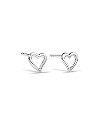 Boucles d'oreilles clous Cœur Ouvert en argent sterling