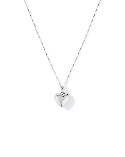 Puff Heart Pendant with 45cm chain in Sterling Silve