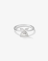 Bague Floret avec diamants cultivés en laboratoire de 0,62 carat TW en or blanc 10 carats