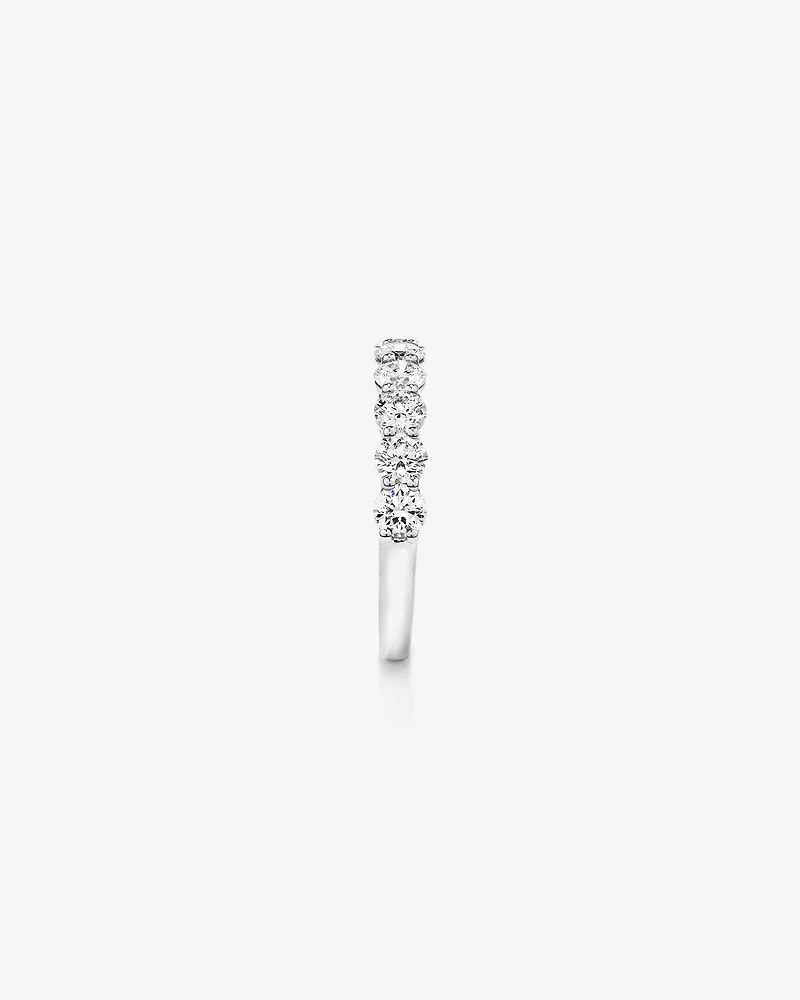 Bague de mariage ronde TW 1,30 carat en diamant brillant cultivé laboratoire or blanc 14 carats